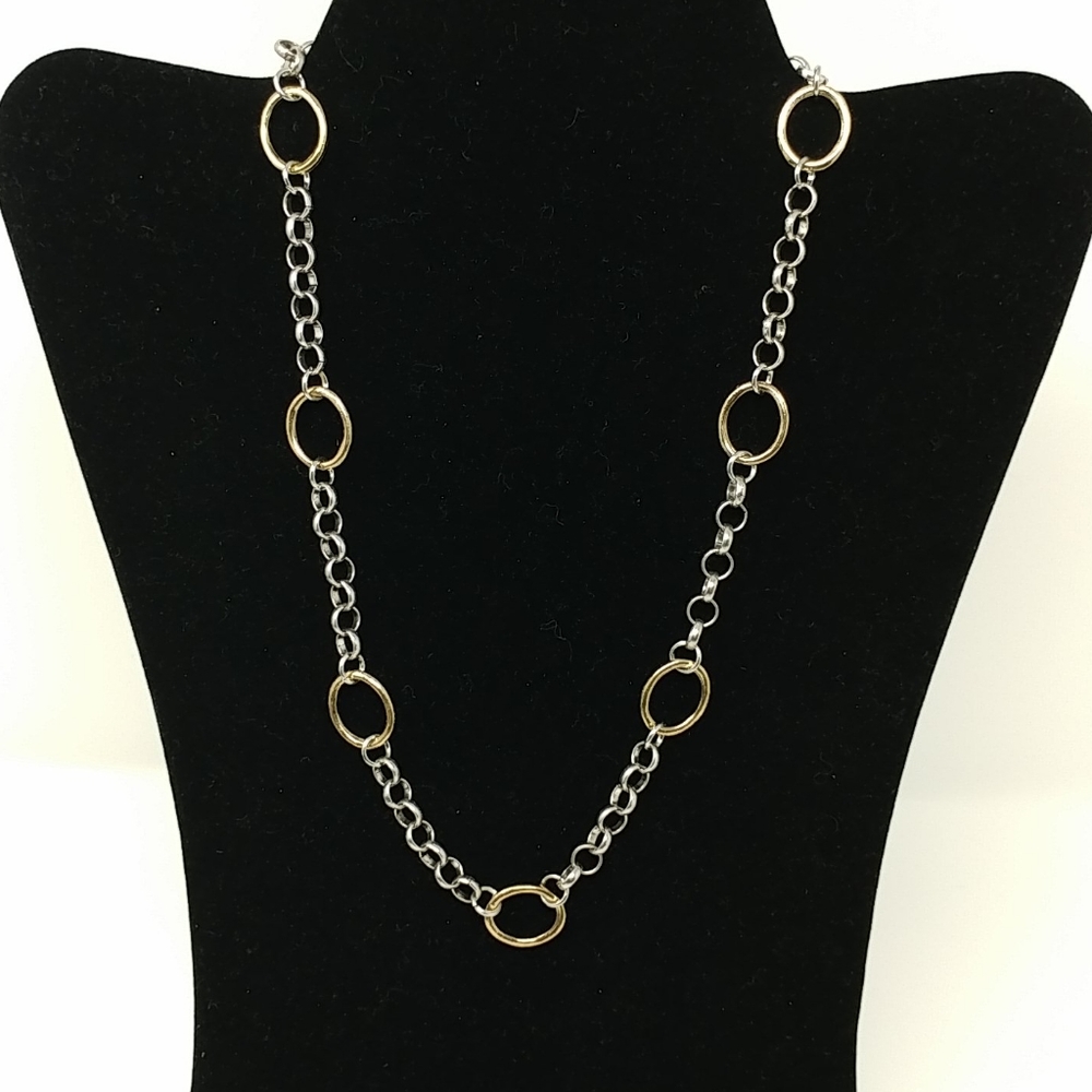 NWT Mixed Media Metal Link Chain Necklace